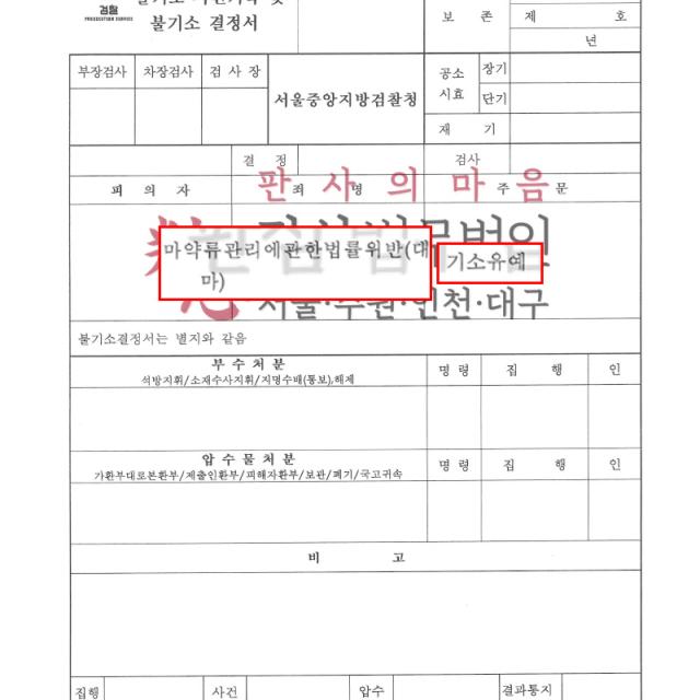 [불기소] 대마매수, 대마흡연 | 해외 대마 투약 혐의 사건, 불이익을 최소화하는 대응으로 기소유예